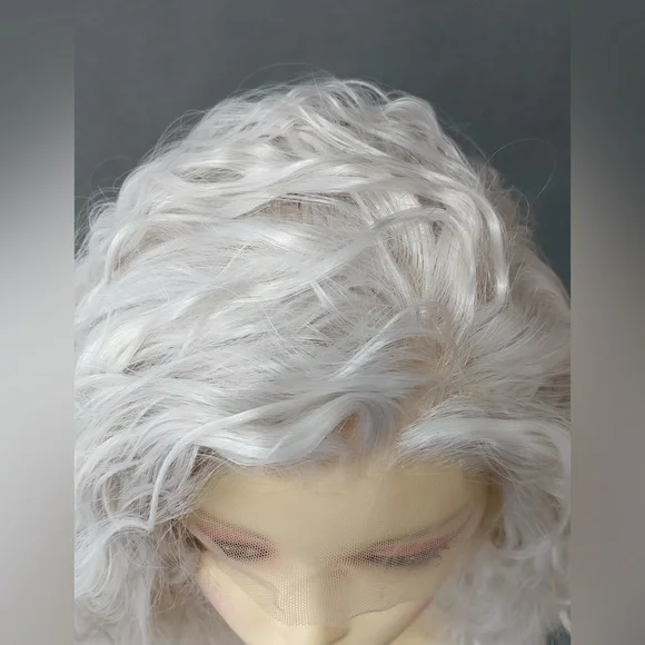 Lace Front Silver Gray Long Heat Resistant Wig - Picture 7 of 9